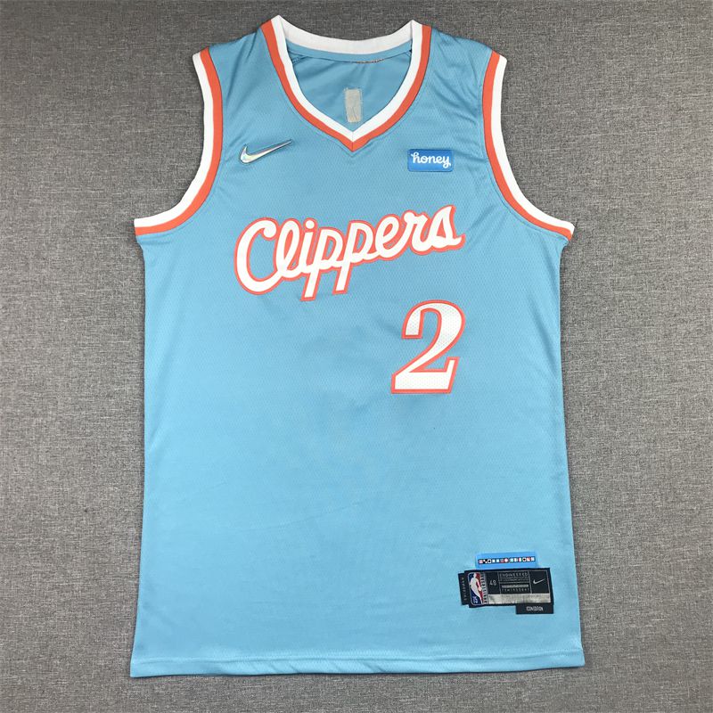 Men Los Angeles Clippers #2 Leonard Light blue City Edition Nike NBA Jersey->sacramento kings->NBA Jersey